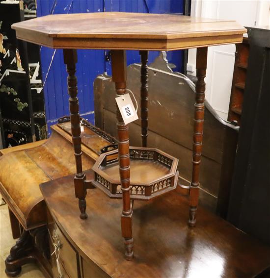 A late Victorian oak octagonal centre table W.59cm